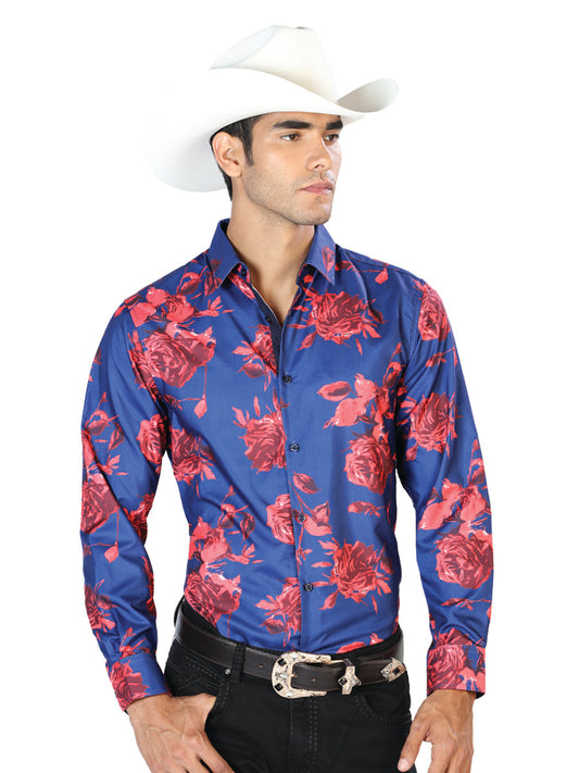 The Rancher Long Sleeve Shirt — Blue & Red