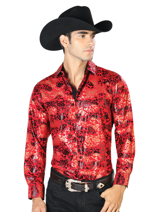 The Rancher Long Sleeve Shirt — Red & Gold
