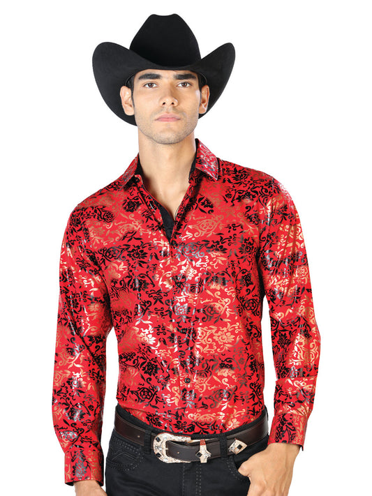 The Rancher Long Sleeve Shirt — Red & Gold