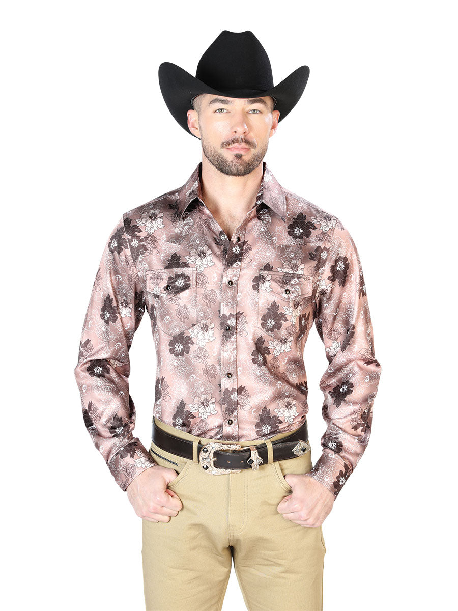 Light Brown Casual Long Sleeve Shirt 43947