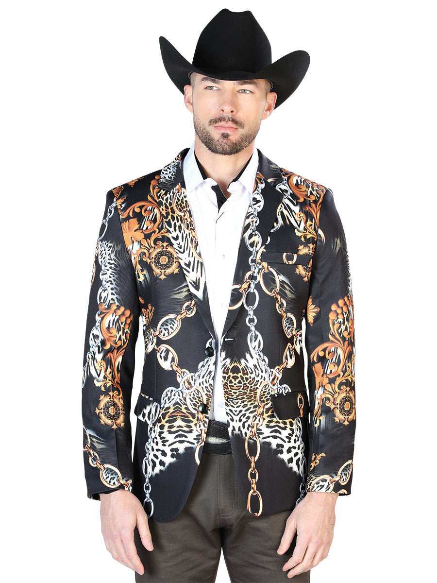 The Printed Dress Blazer — White & Black (No. 43998)