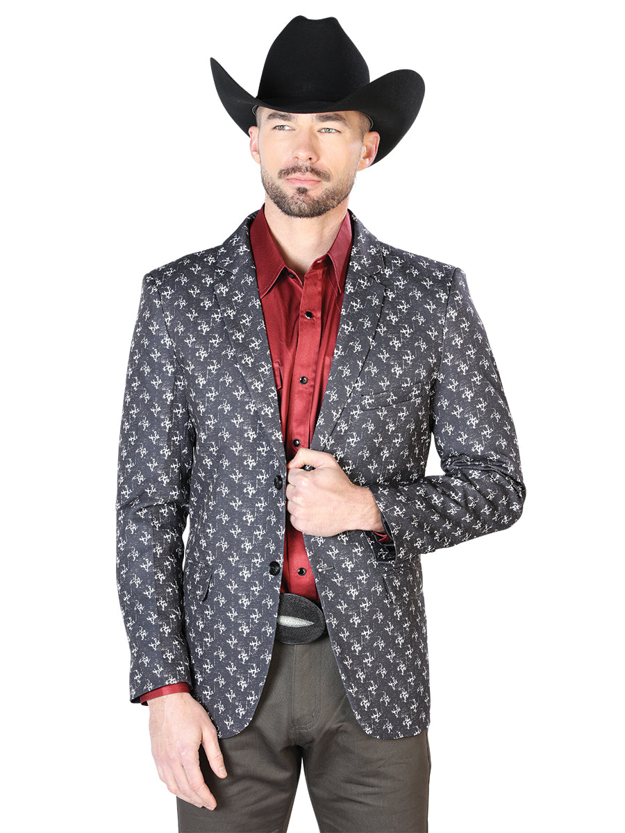 The Printed Dress Blazer — Black (No. 44002)