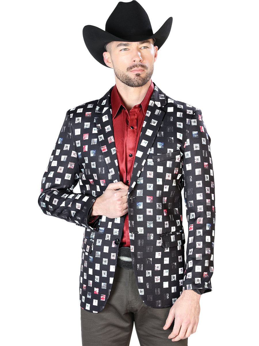 The Printed Dress Blazer — Black (No. 44003)