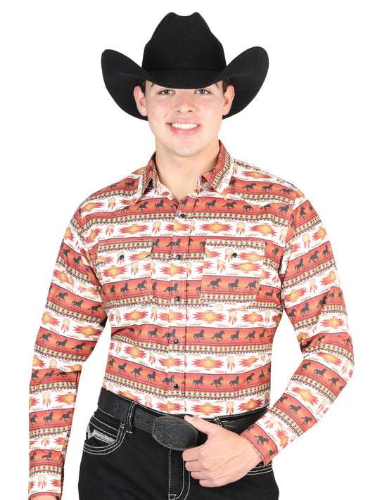 The Ranch Western Shirt — Brick (No. 44315)