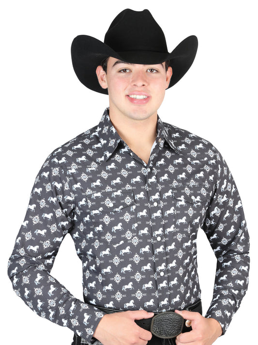 The Ranch Western Shirt — Black (No. 44320)
