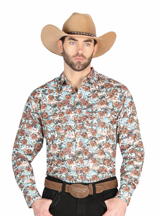 The Everyday Western Shirt — Brown & Blue (No. 44330)