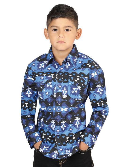 The Kids' Everyday Western Shirt — Blue (No. 44416)