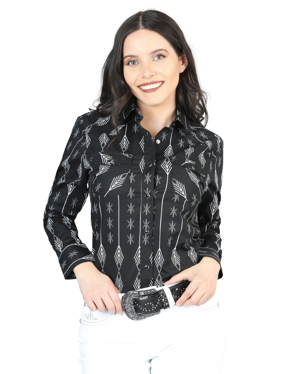 The Women's Everyday Western Shirt — Black & White (No. 44436)