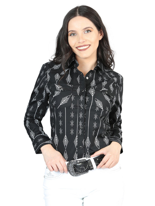 The Women's Everyday Western Shirt — Black & White (No. 44436)