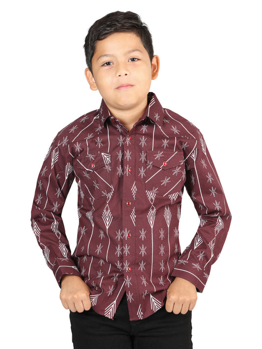 The Kids' Everyday Western Shirt — Burgundy (No. 44441)