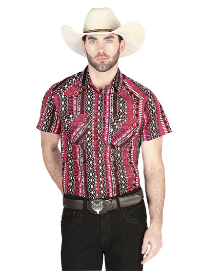 The Ranch Western Shirt — Burgundy (No. 44456)