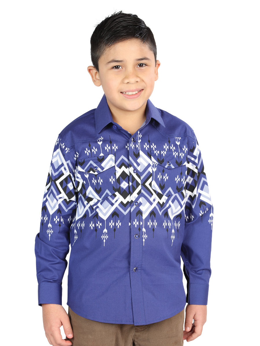 The Kids' Everyday Western Shirt — Blue (No. 44464)