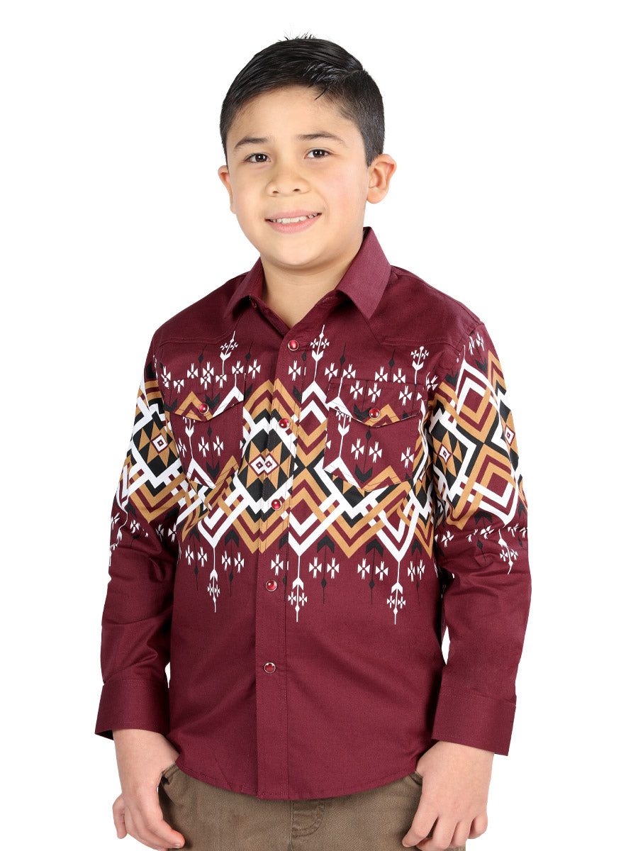 The Kids' Everyday Western Shirt — Burgundy (No. 44465)