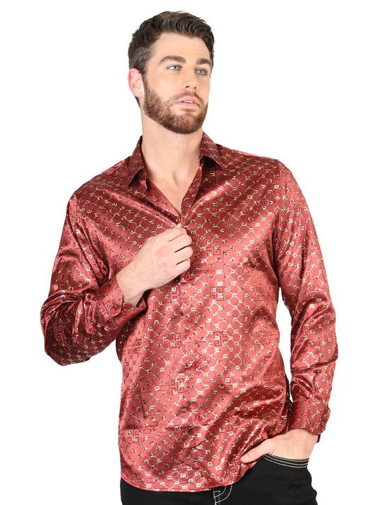 The Everyday Western Shirt — Burgundy & Gold (No. 44546)