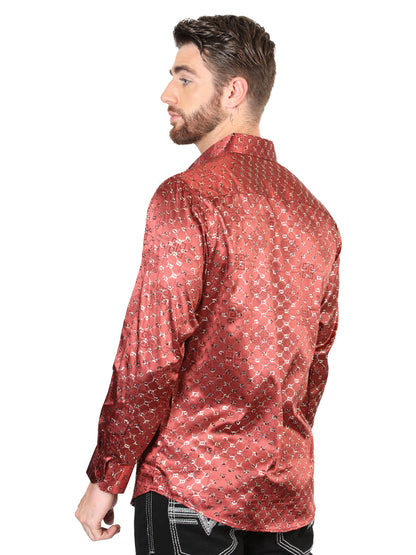The Everyday Western Shirt — Burgundy & Gold (No. 44546)