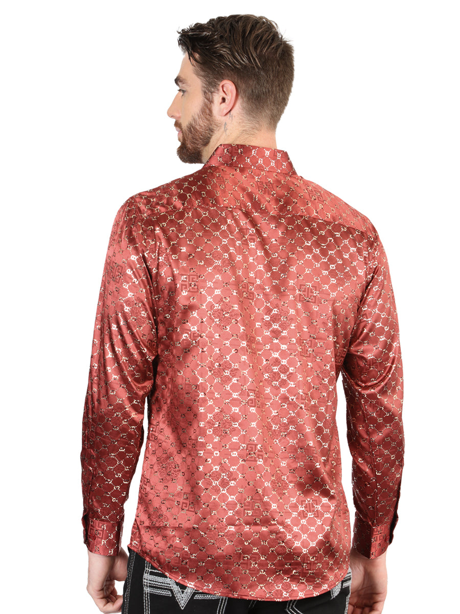 The Everyday Western Shirt — Burgundy & Gold (No. 44546)
