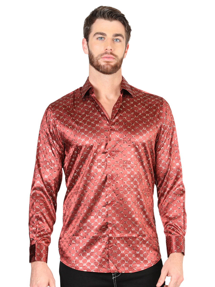 The Everyday Western Shirt — Burgundy & Gold (No. 44546)