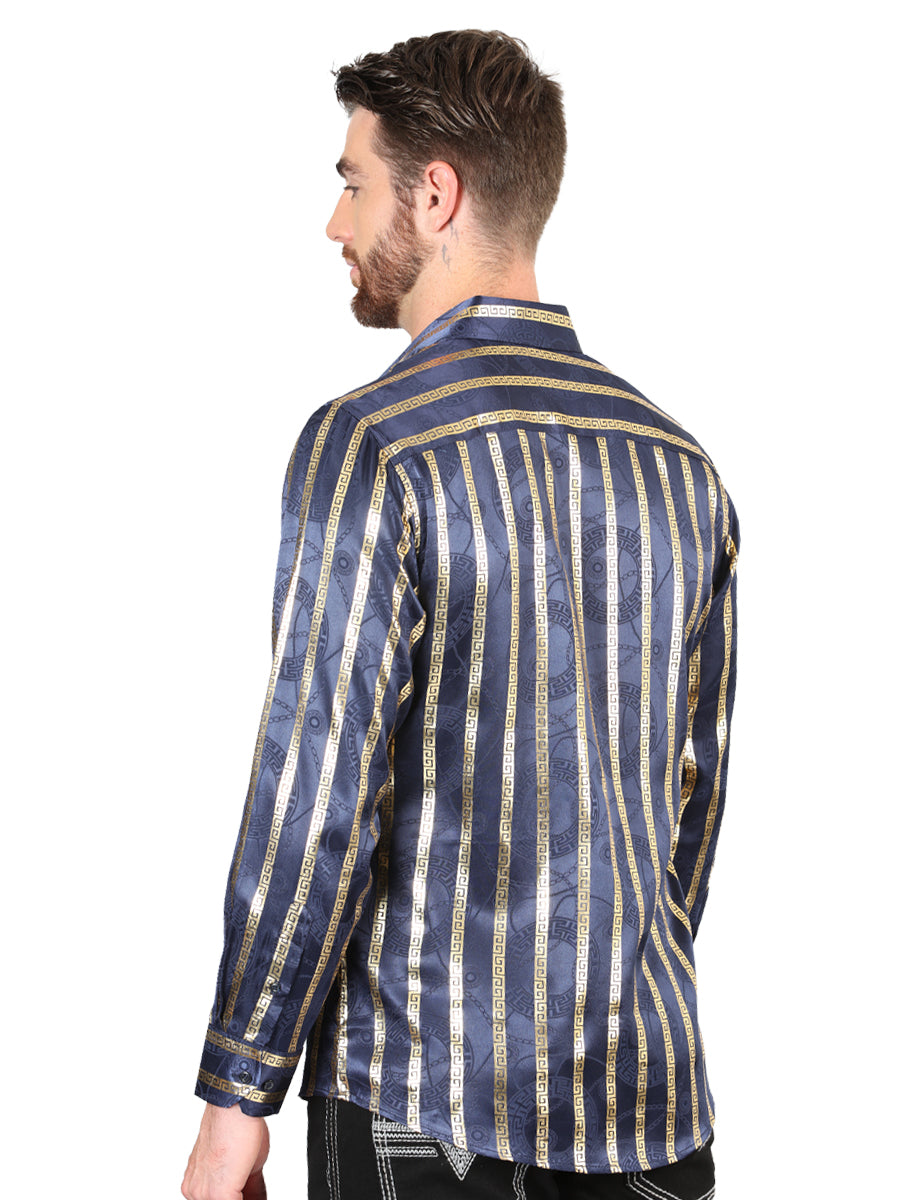 The Everyday Western Shirt — Navy & Gold (No. 44553)