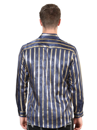 The Everyday Western Shirt — Navy & Gold (No. 44553)