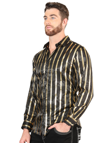 The Everyday Western Shirt — Black & Gold (No. 44554)