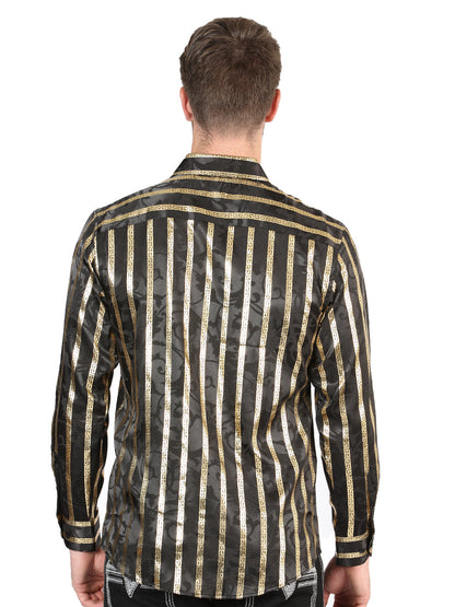 The Everyday Western Shirt — Black & Gold (No. 44554)