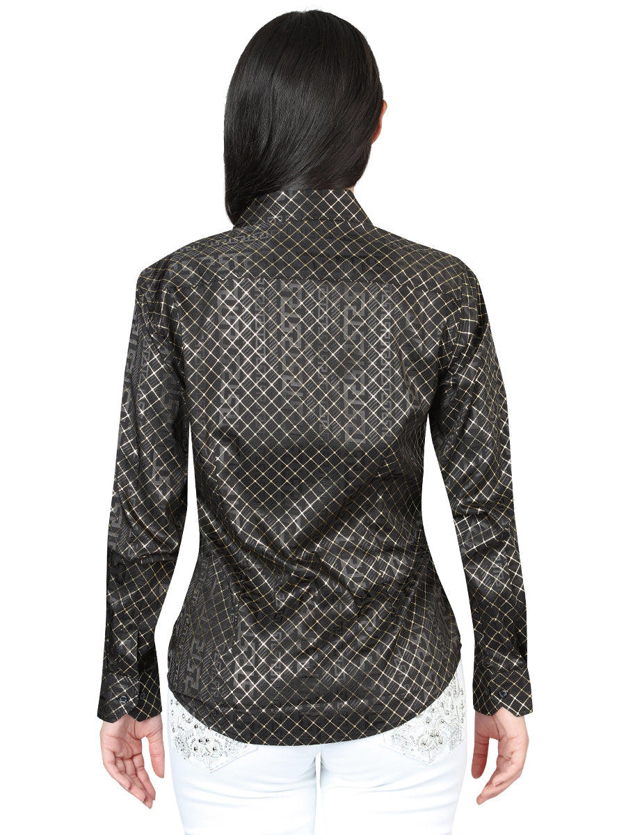 The Women's Everyday Western Shirt — Black & Gold (No. 44559)