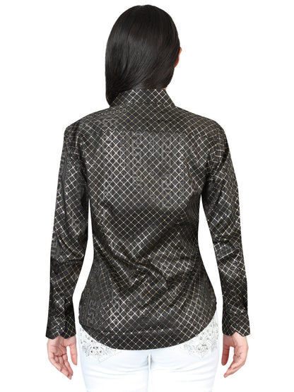 The Women's Everyday Western Shirt — Black & Gold (No. 44559)