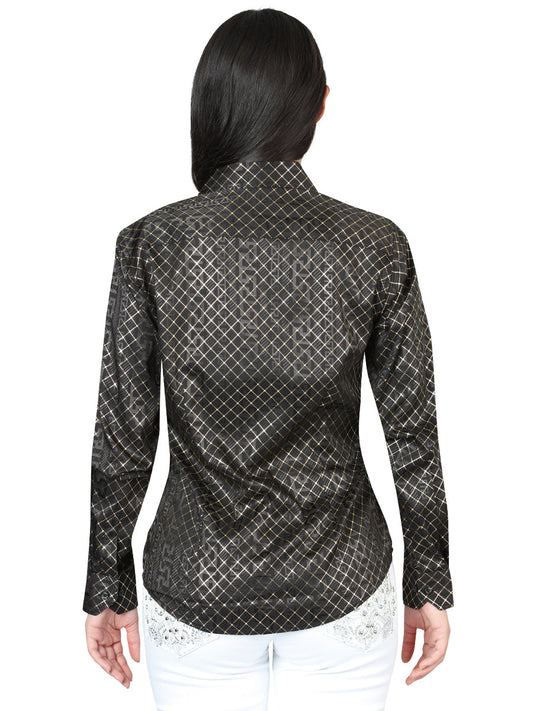 The Women's Everyday Western Shirt — Black & Gold (No. 44559)
