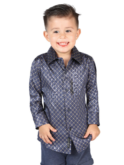 The Kids' Everyday Western Shirt — Navy Blue (No. 44569)