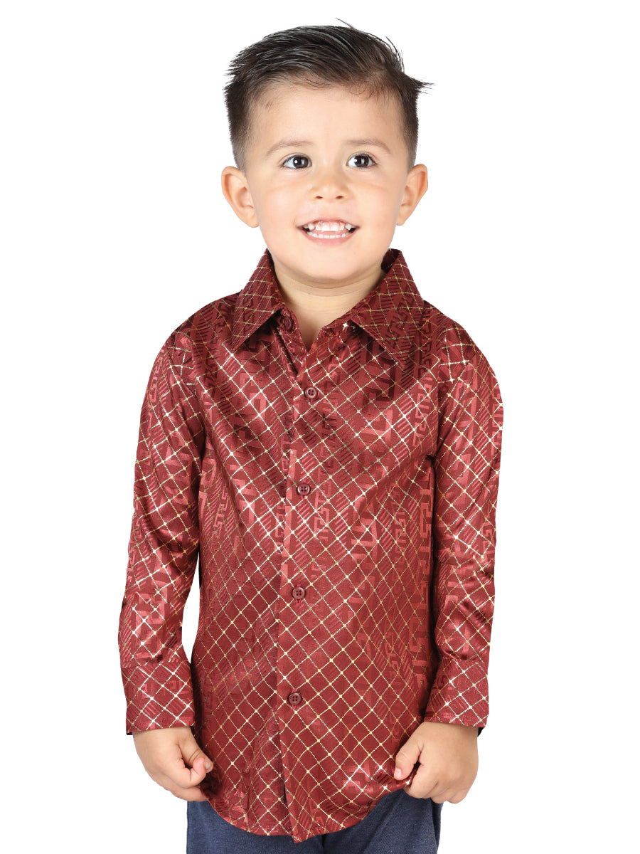 The Kids' Everyday Western Shirt — Burgundy (No. 44570)