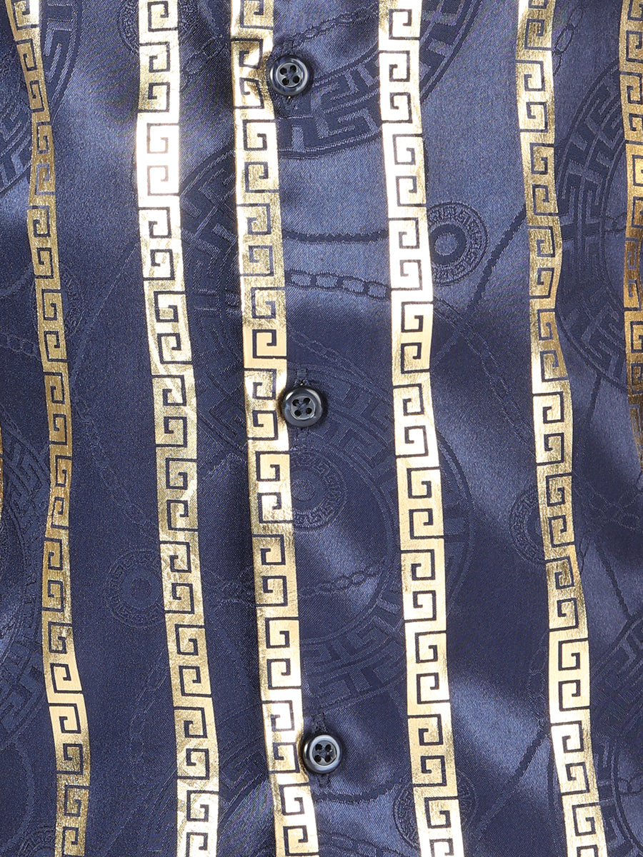 The Kids' Everyday Western Shirt — Navy & Gold (No. 44571)