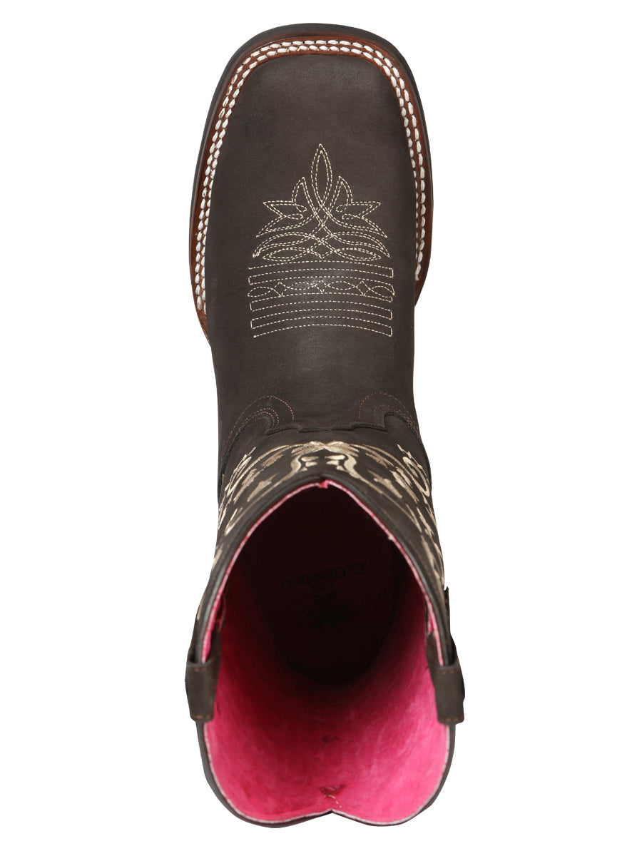 The Women's Rodeo Boot — Brown Nobuck (No. 44642)