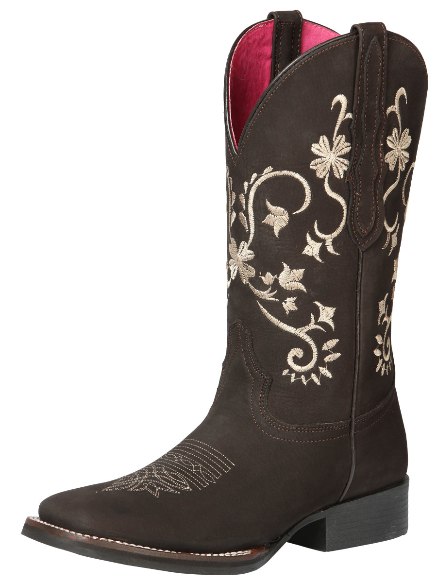 The Women's Rodeo Boot — Brown Nobuck (No. 44642)