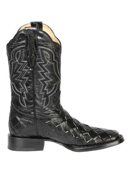 The Rodeo Boot — Pirarucu Print, Black