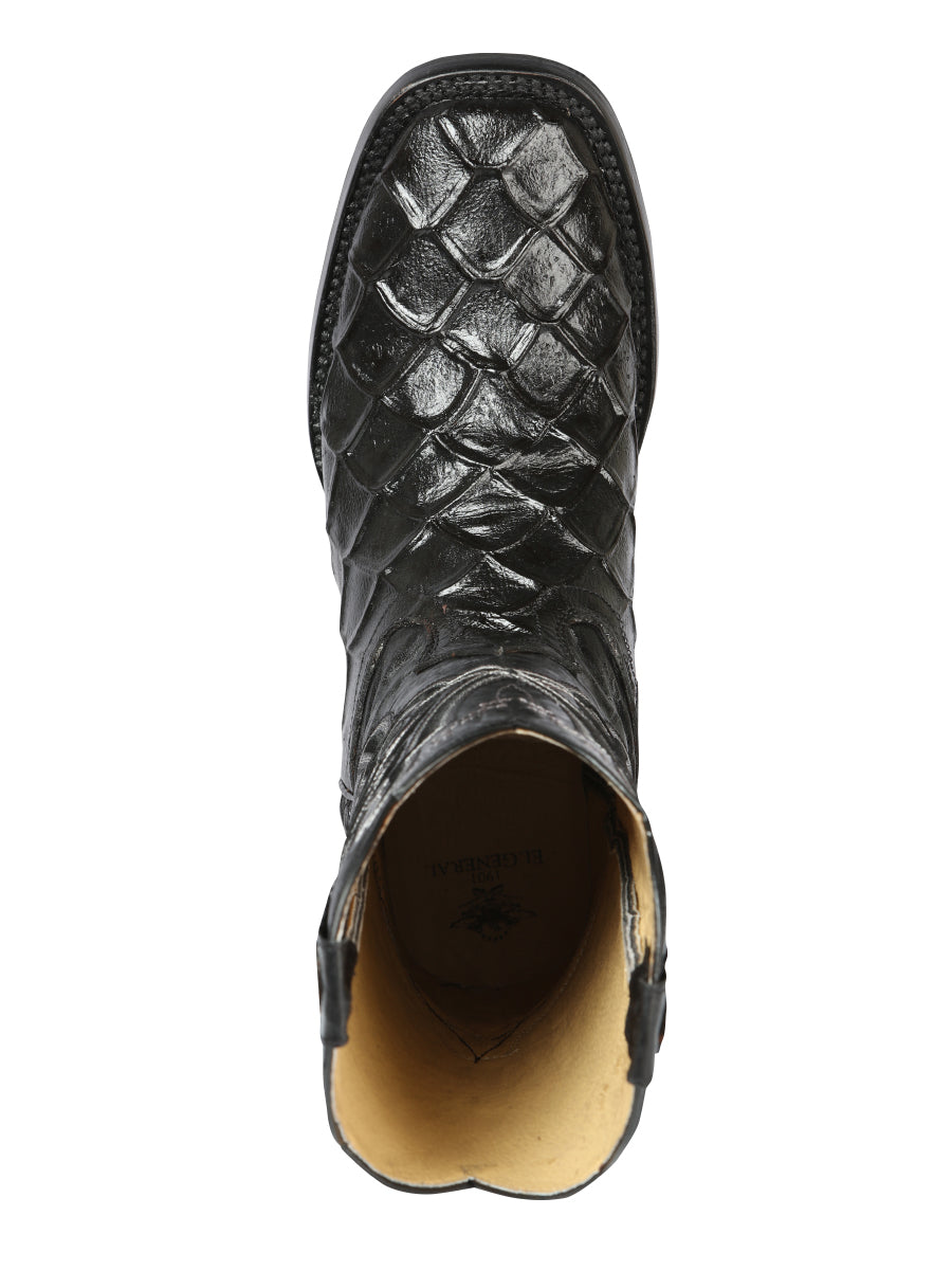The Rodeo Boot — Pirarucu Print, Black