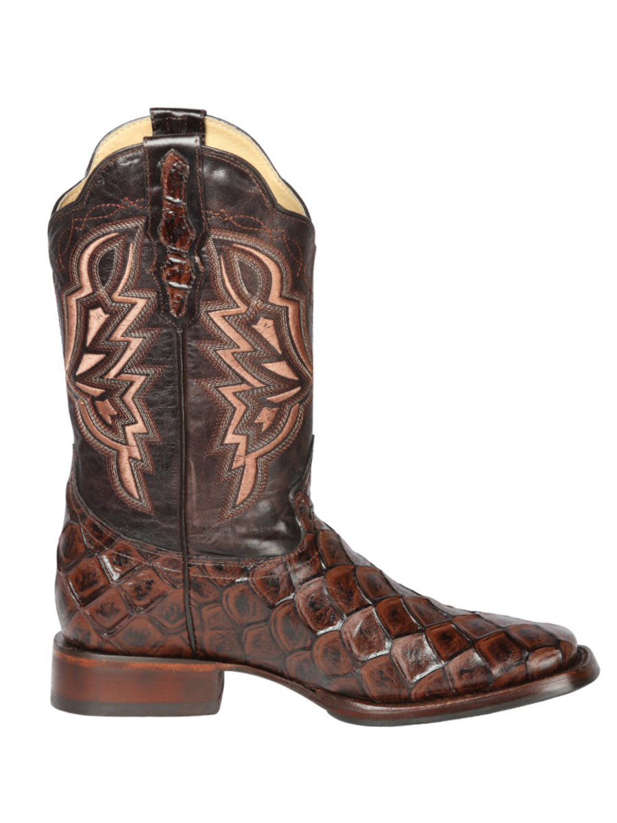 The Rodeo Boot — Brown Pirarucu Print (No. 44664)