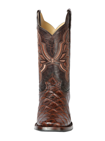 The Rodeo Boot — Brown Pirarucu Print (No. 44664)