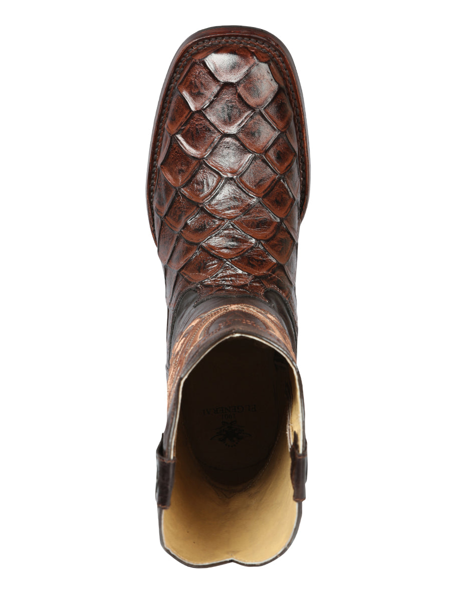 The Rodeo Boot — Brown Pirarucu Print (No. 44664)