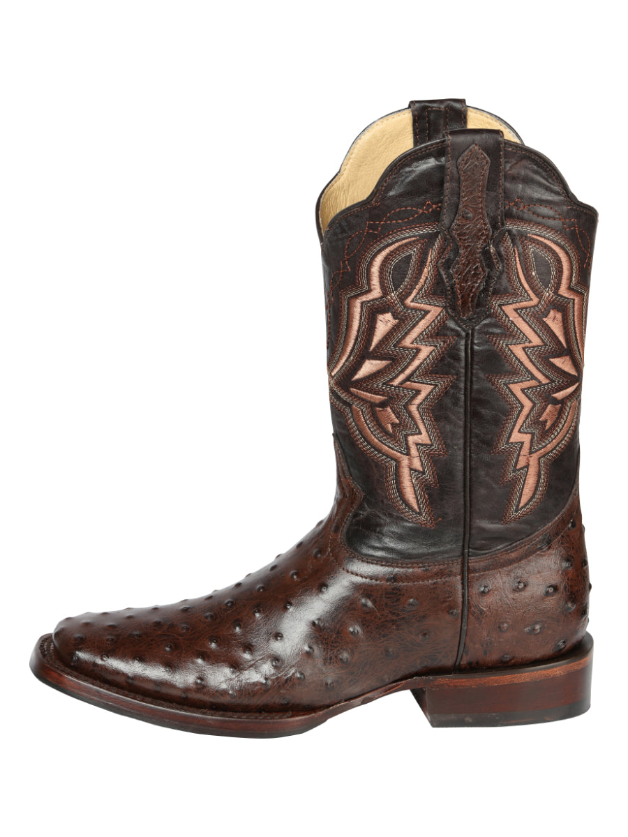 The Rodeo Boot — Brown Ostrich Print (No. 44665)