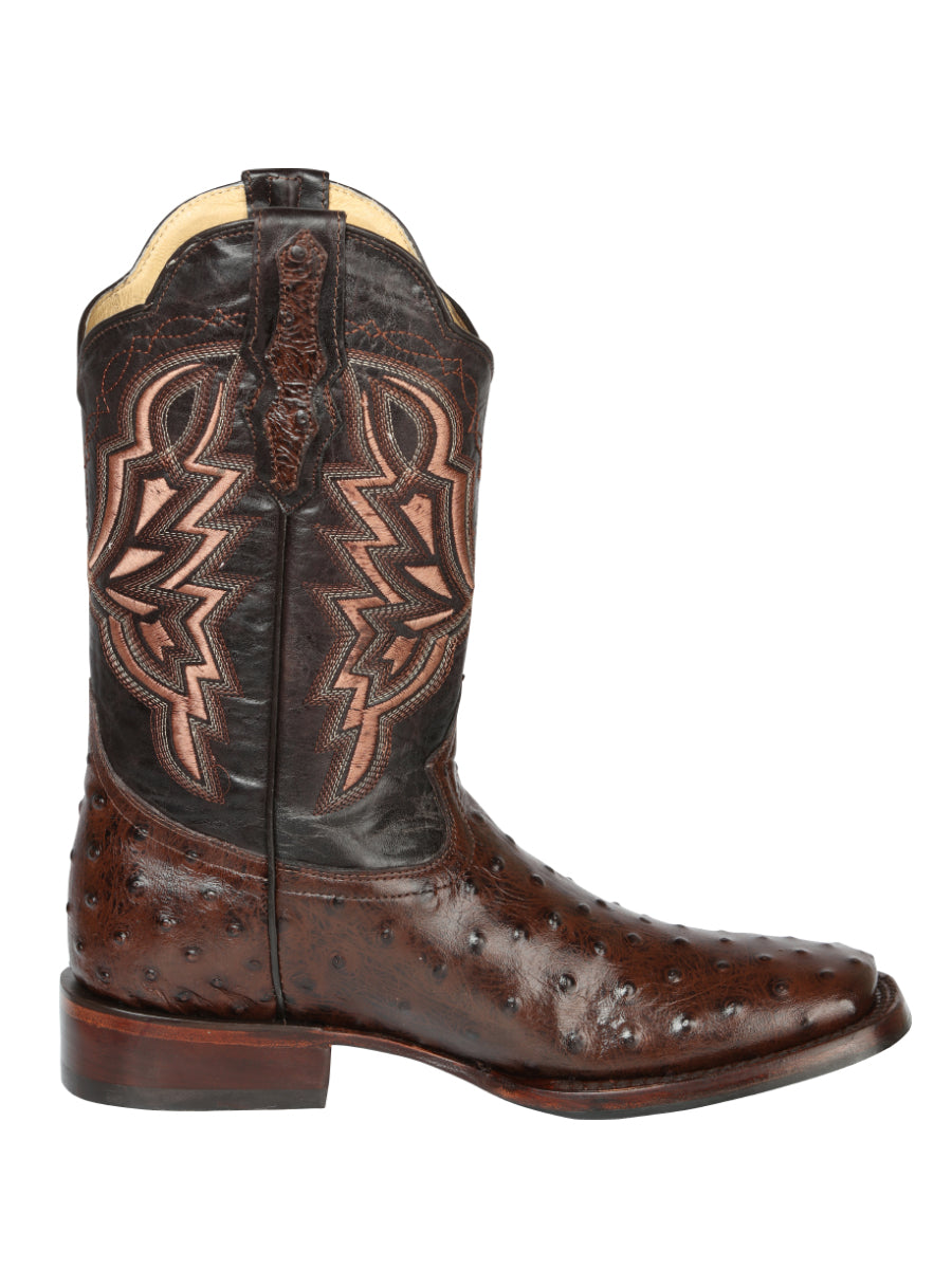 The Rodeo Boot — Brown Ostrich Print (No. 44665)