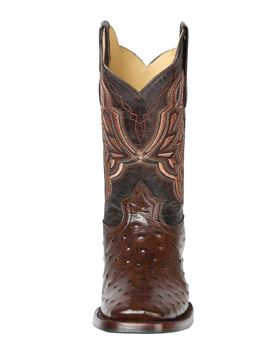The Rodeo Boot — Brown Ostrich Print (No. 44665)