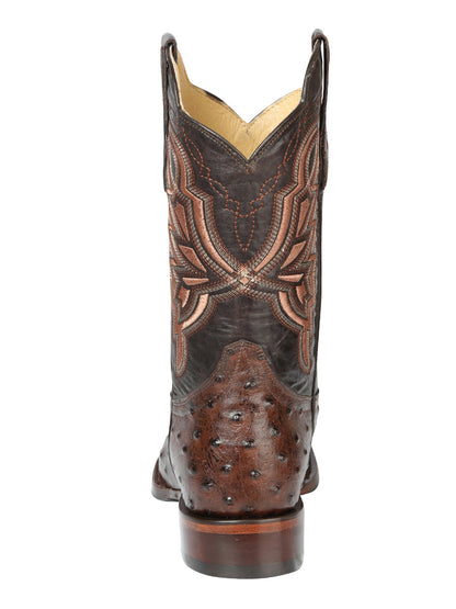 The Rodeo Boot — Brown Ostrich Print (No. 44665)