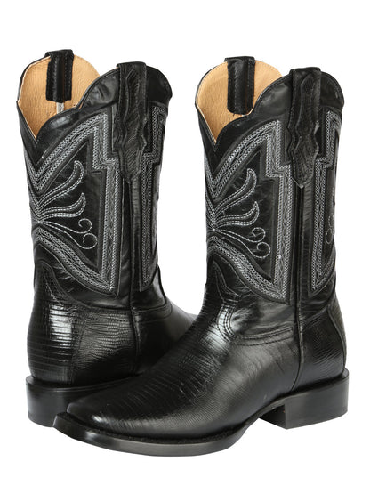 The Rodeo Boot — Black Lizard Print (No. 44666)