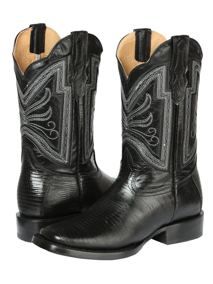 The Rodeo Boot — Black Lizard Print (No. 44666)