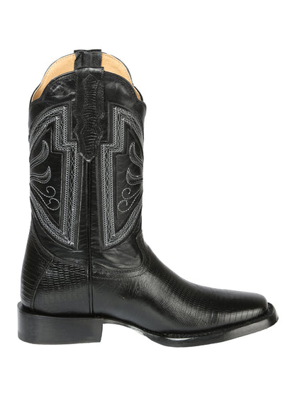 The Rodeo Boot — Black Lizard Print (No. 44666)