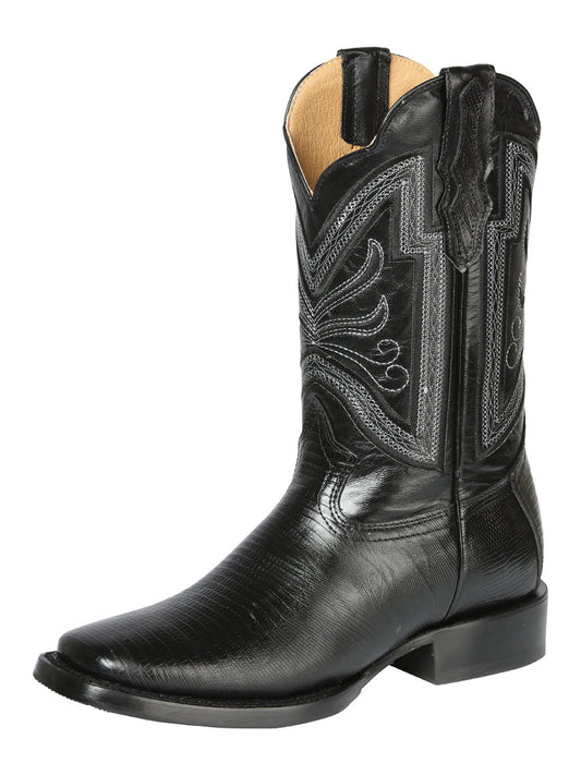 The Rodeo Boot — Black Lizard Print (No. 44666)