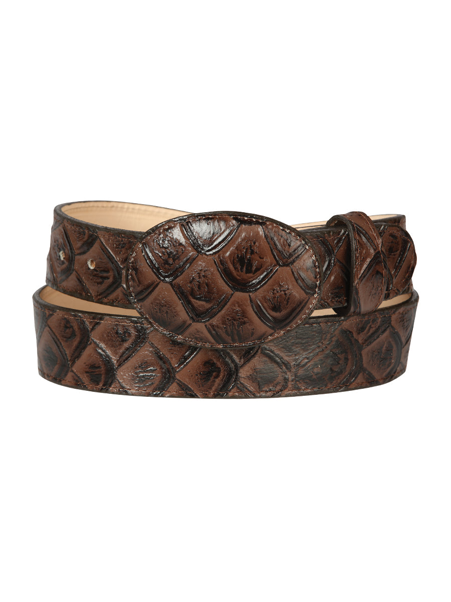 The Cowboy Belt — Brown Pirarucu Print (No. 44668)