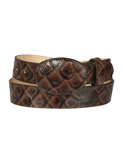 The Cowboy Belt — Brown Pirarucu Print (No. 44668)