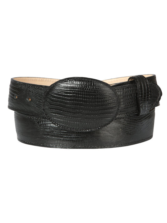 The Cowboy Belt — Black Lizard Print (No. 44670)