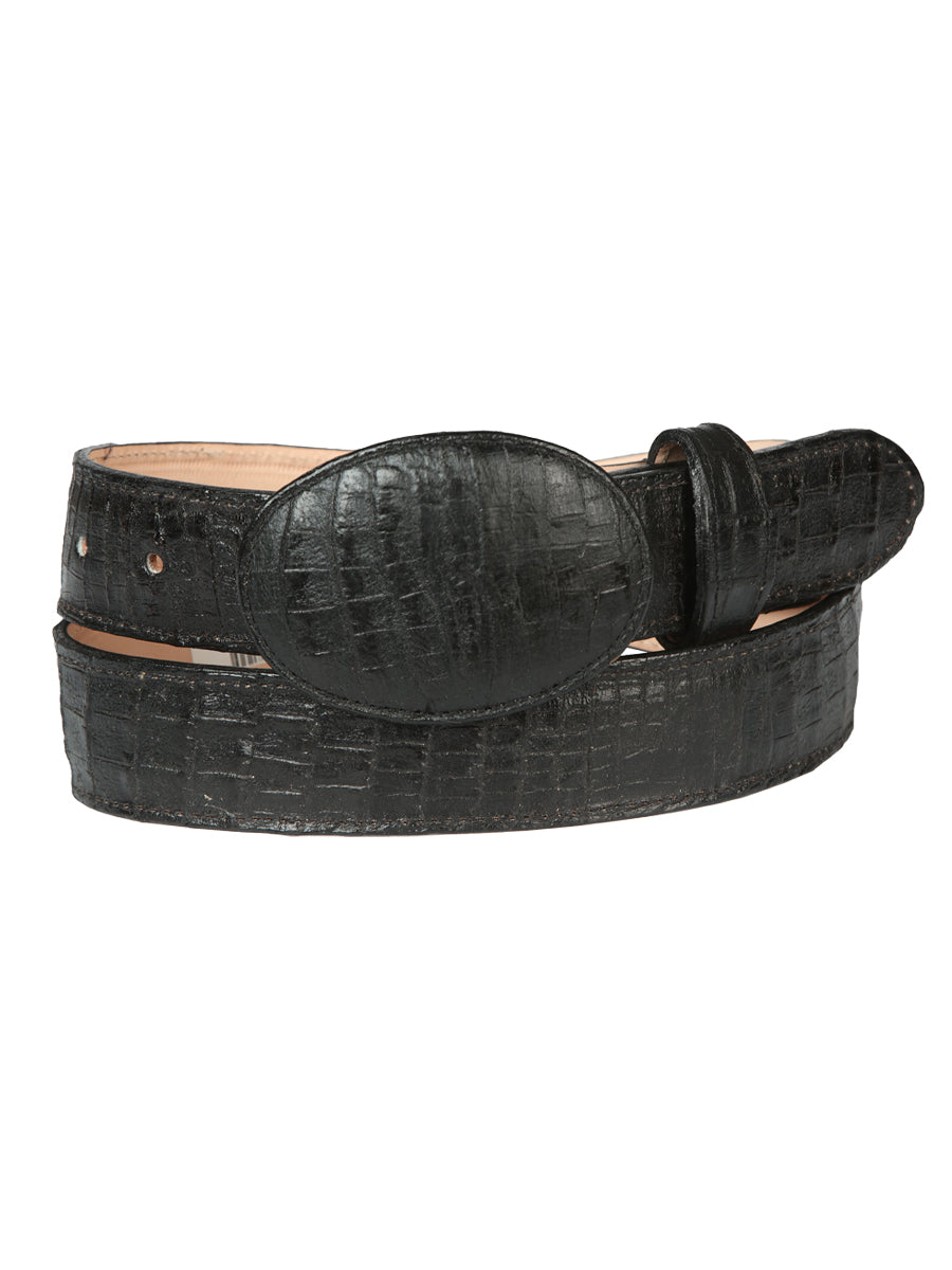 The Cowboy Belt — Black Caiman Print (No. 44675)